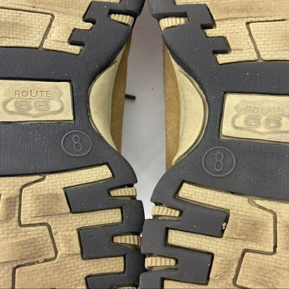 Route 66 Hiking Boots Mens Size 8 Beige Tan Brown Grip Lace Up Loafer Half Boot - Picture 8 of 11